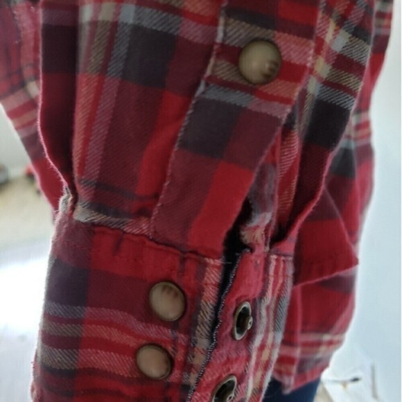 JACHS girlfriend bea lightweight plaid flannel top small - Picture 8 of 9